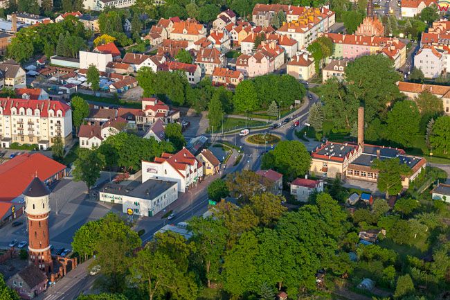 Morag, panorama miasta, EU, PL, Warm-Maz. Lotnicze